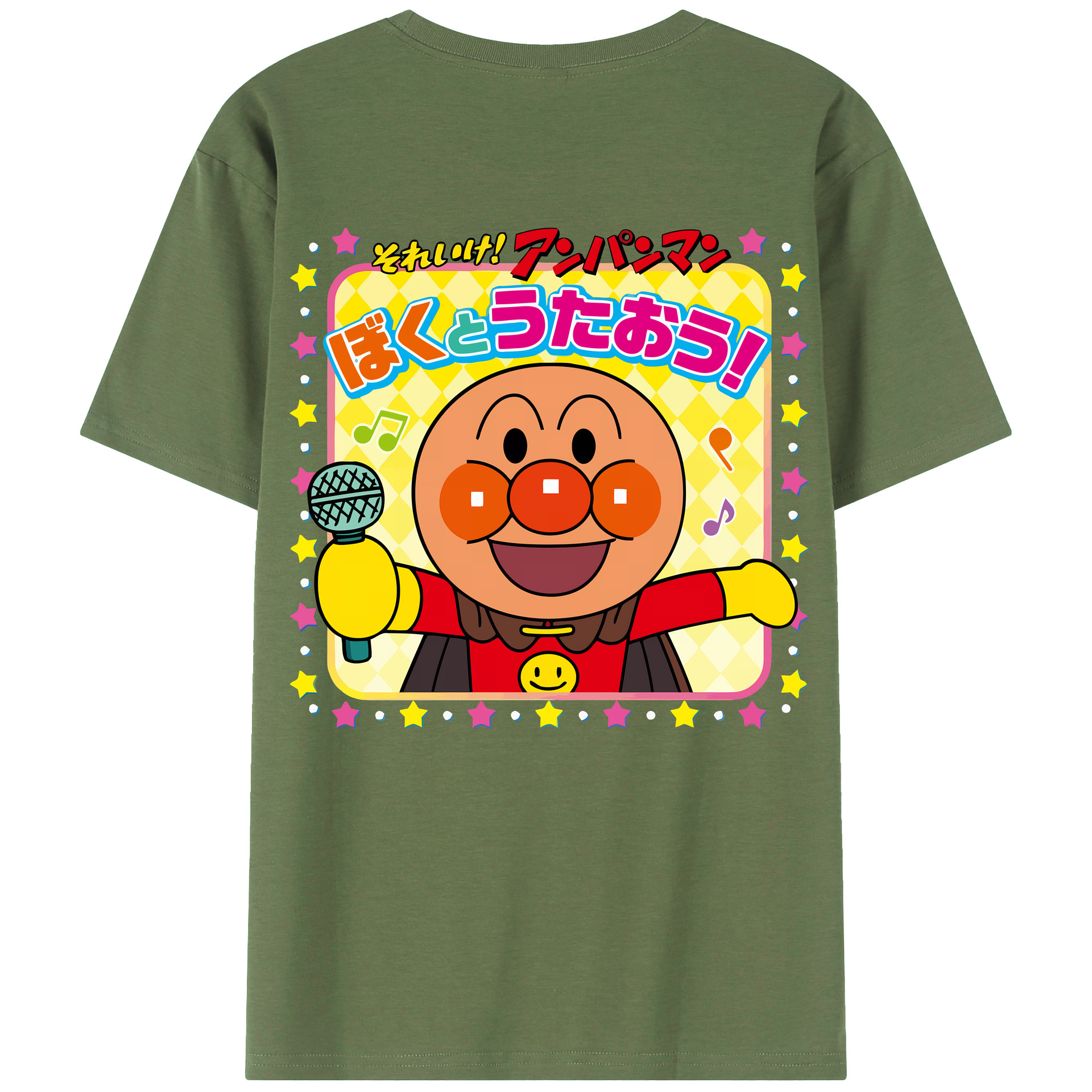（画像用） アンパンマン Anpanman 綿100％ メンズ半袖Tシャツ（バックプリント） 通気性